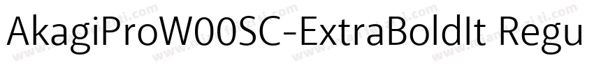 AkagiProW00SC-ExtraBoldIt Regular字体转换
